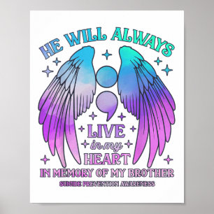 Er wird immer in meinem Herzen leben Selbstmordprä Poster