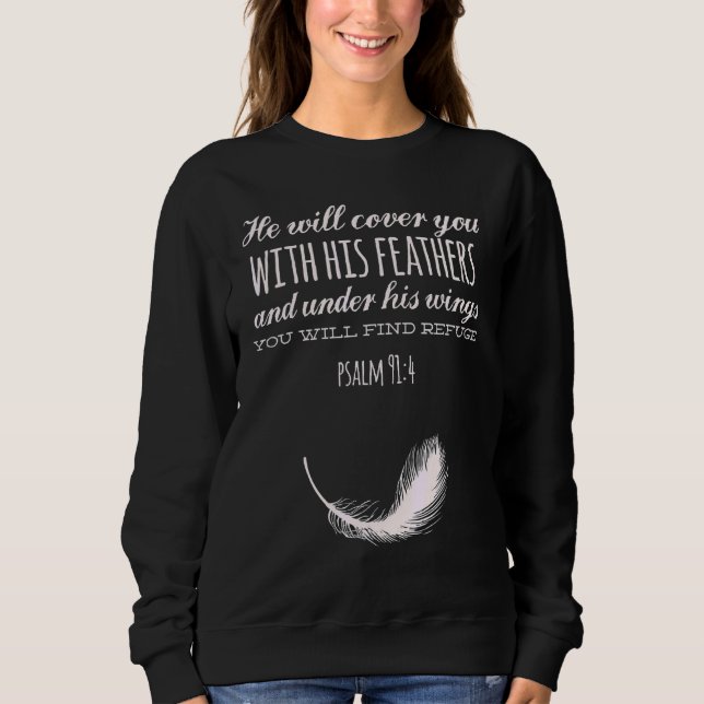 Er wird Sie mit seinen Federn der Zuflucht psal be Sweatshirt (Vorderseite)