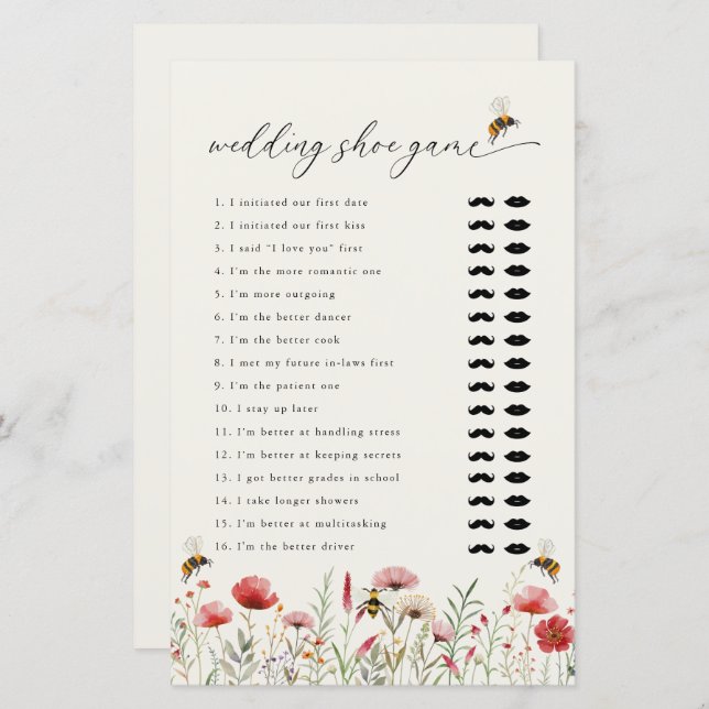 Er wollte sein, dass sie sagte, Brautparty Game (Vorne/Hinten)