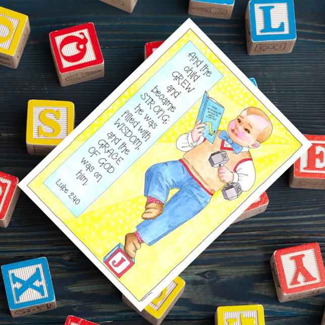 Er wuchs in Stärke und Grace Inspiration Postcard Postkarte (Von Creator hochgeladen)