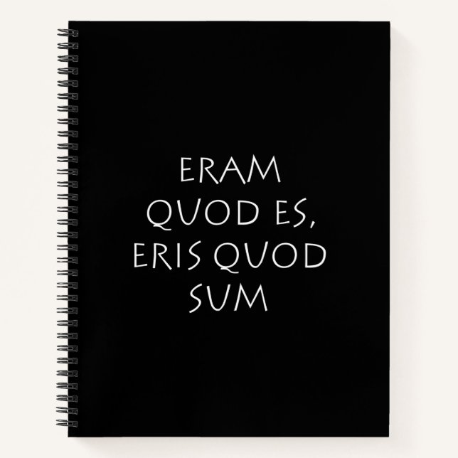 Eram quod es eris quo sum notizbuch (Vorderseite)