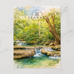 Erawan-Nationalpark Thailand Wasserfall Feiertagspostkarte