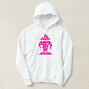 Erawan Pink Three Headed Elephant Lao / Laos Flag Hoodie