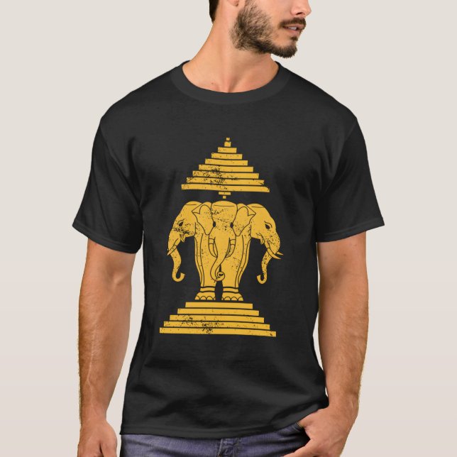 Erawan Sabaidi Greeting 3 Headed Elephant Kingdom T-Shirt (Vorderseite)