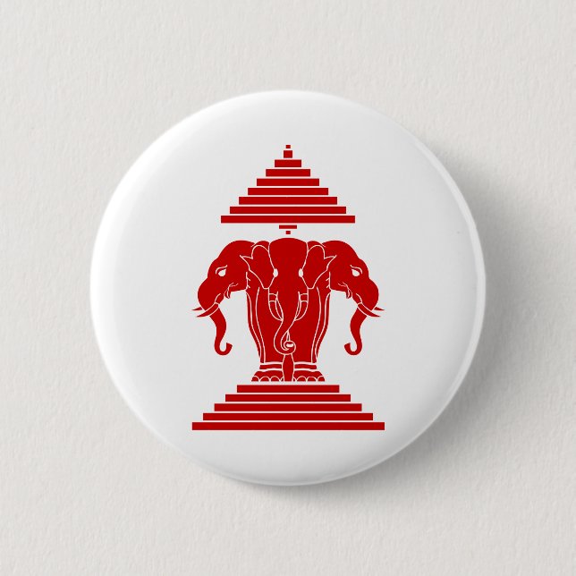 Erawan Three Headed Elephant Lao / Laos Flag Button (Vorderseite)