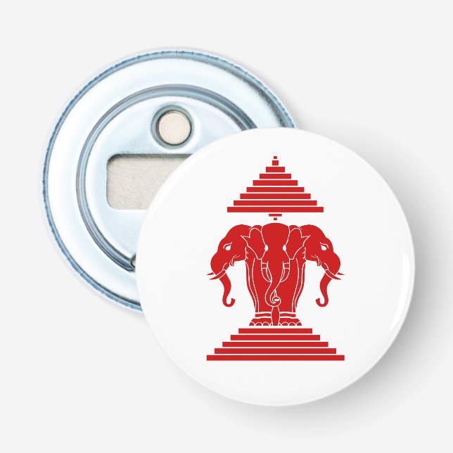 Erawan Three Headed Elephant Lao / Laos Flag Flaschenöffner (Vorderseite)