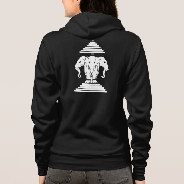 Erawan Three Headed Elephant Lao / Laos Flag Hoodie (Rückseite)