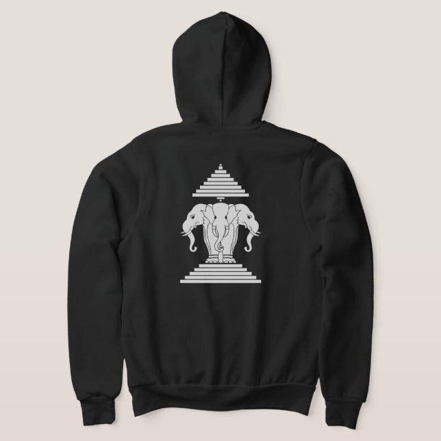 Erawan Three Headed Elephant Lao / Laos Flag Hoodie (AblageHinten)