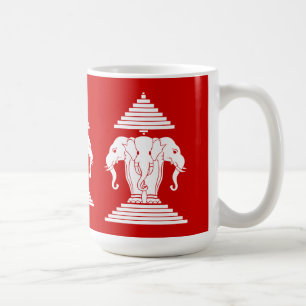 Erawan Three Headed Elephant Lao / Laos Flag Kaffeetasse