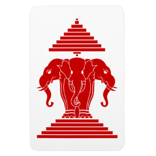 Erawan Three Headed Elephant Lao / Laos Flag Magnet