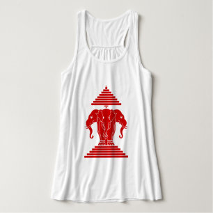 Erawan Three Headed Elephant Lao / Laos Flag Tank Top