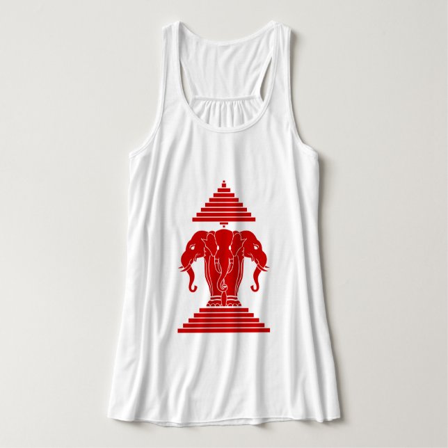 Erawan Three Headed Elephant Lao / Laos Flag Tank Top (Design Vorderseite)