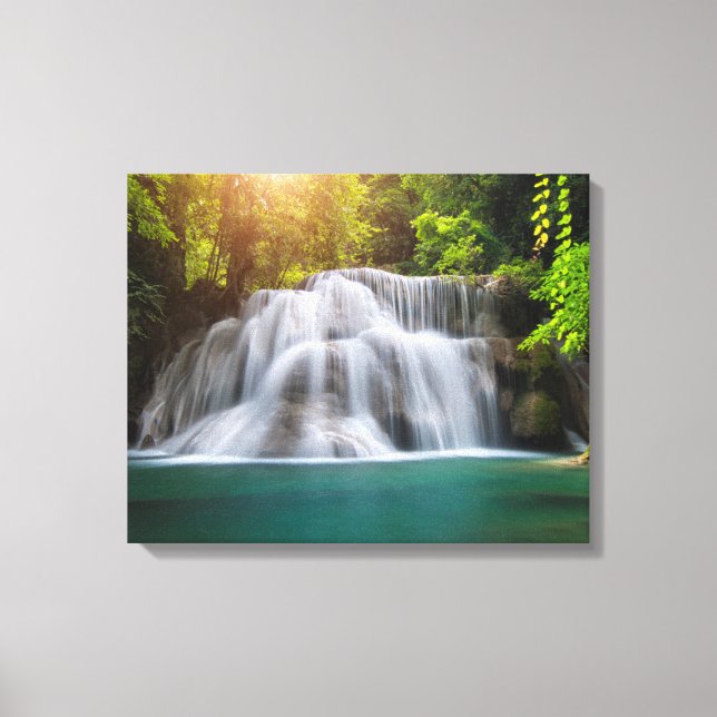 Erawan Waterfall | Kanjanaburi Thailand Leinwanddruck (Vorderseite)