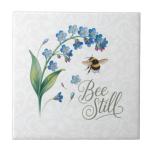 Erbe   Botanische Aquarell-Blumen von Bee Still Fliese