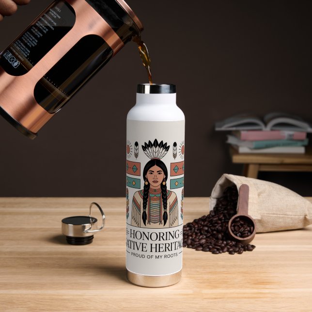 Erbe der Native Americans Trinkflasche (Kaffee (gedreht))