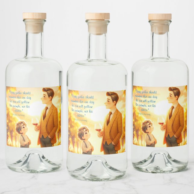 Erbe & Ernte - Viniengarten des Vaters Alkoholflaschenetikett (Flaschen)