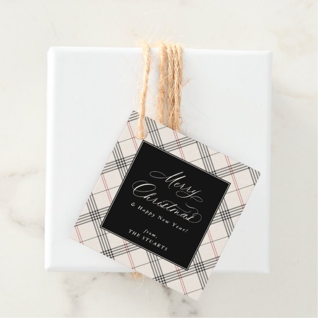 ERBE | Neutrales Tartan-Weihnachten Geschenkanhänger (Beispiel)
