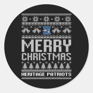Erbe Patriots Logo frohe Weihnachten hässlich Swea Runder Aufkleber