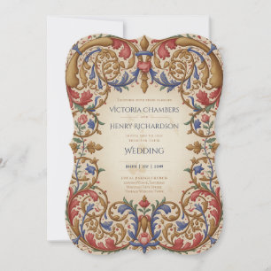 Erbe Renaissance Barocke Hochzeit mit Ornamenten Einladung