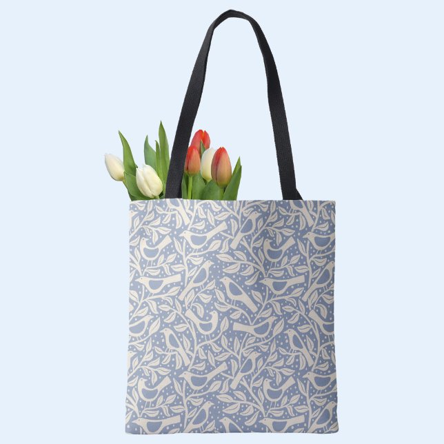 Erbe Vögel Naturliebhaber (Heritage Arts and Crafts style birds and branches pattern tote bag)