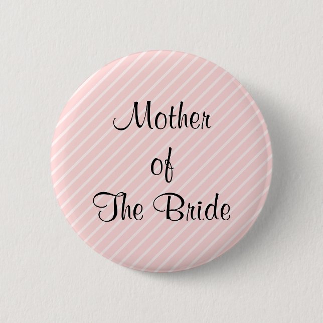 Erblassen Sie - die rosa diagonalen Wedding Button (Vorderseite)