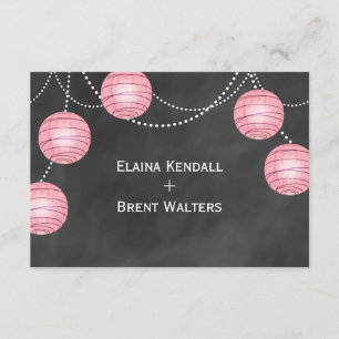 Erblassen Sie - rosa Laternen auf Kreide UAWG RSVP Karte