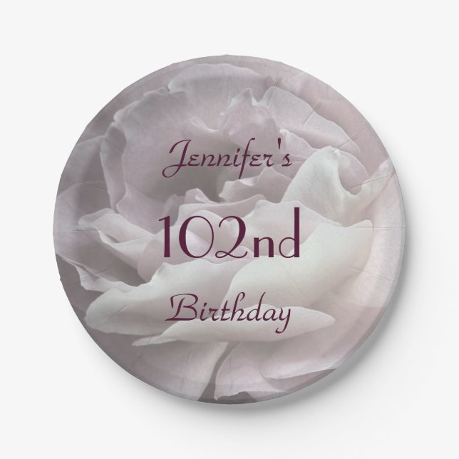 Erblassen Sie - rosa Rosen-Papier-Teller, 102. Pappteller (Vorderseite)