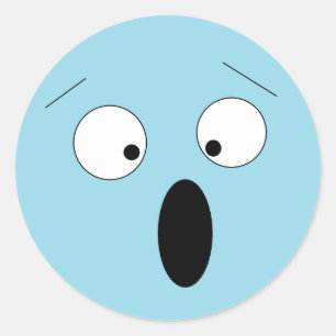 Erblassen Sie überraschte entsetzte alberne Runder Aufkleber