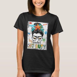 Erbleichte Lehrerin Pflicht Messy Bun Lehrer Letzt T-Shirt