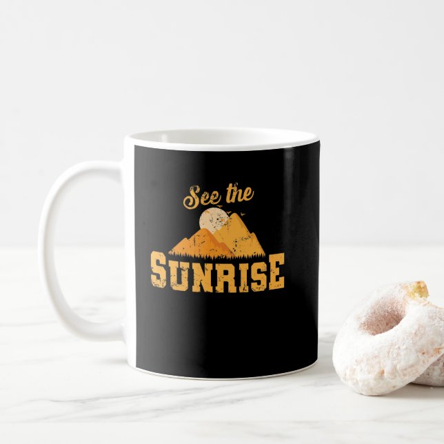 Erblicke den Sonnenaufgang Kaffeetasse (Mit Donut)