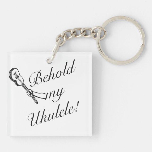 Erblicken Sie meinen Ukulele-Schlüsselring Schlüsselanhänger (Rückseite)