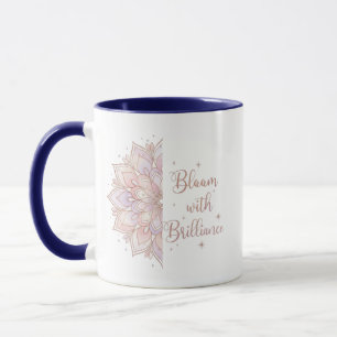 Erblühe mit Brillanz Mandala-Kunst Tasse