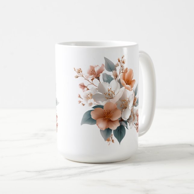☕ Erblühe, wo du trinkst 🌸✨ Kaffeetasse (VorderseiteRechts)