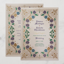 Erbmittelalterliches Juwel-Ton-Gold-Ornament-Hochz Einladung