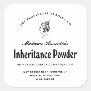 Erbschaftspulver - Apothekeretikett Quadratischer Aufkleber