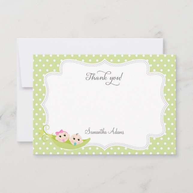 Erbse in einer Hülse danken Ihnen zu kardieren Dankeskarte (Vorderseite)