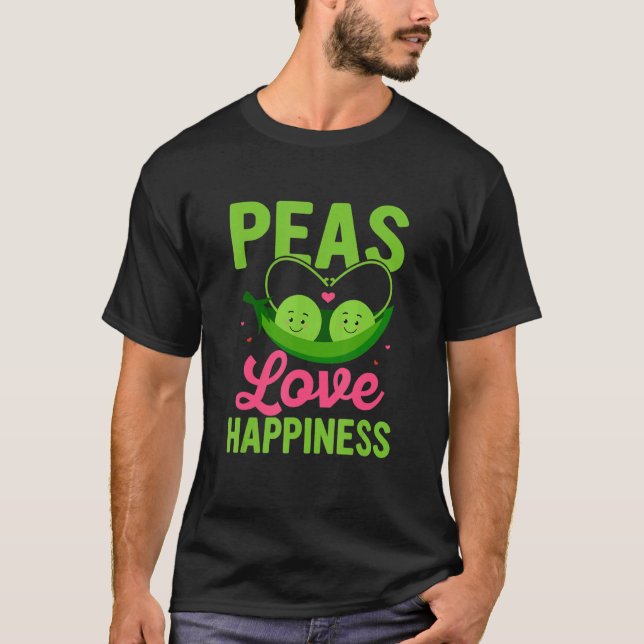 Erbse Liebe Glück Veggie Veganismus T-Shirt (Vorderseite)