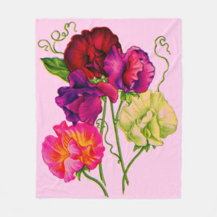 Erbse, lila und rosa fleecedecke