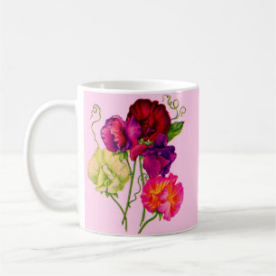 Erbse, lila und rosa kaffeetasse