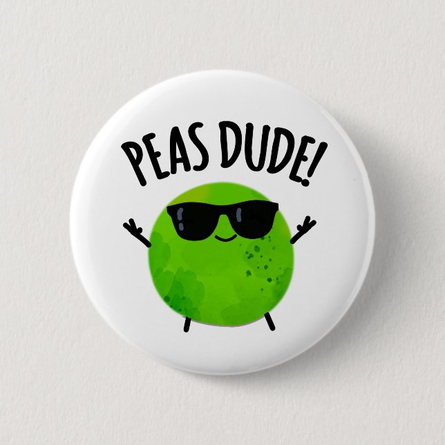 Erbse Typ Funny Veggie Pea Pub Button (Vorderseite)