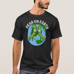Erbsen auf der Erde Frieden Vegan und vegetarisch T-Shirt