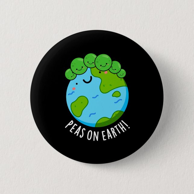 Erbsen auf der Erde Lustiger Gemüse-Friedenswitz D Button (Vorderseite)