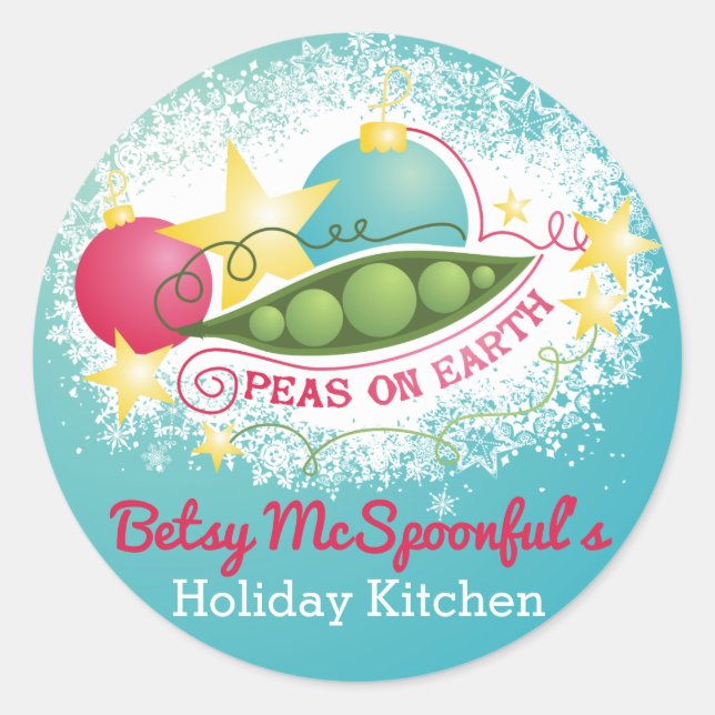 Erbsen auf Erden Weihnachtsessen aus der Küche Runder Aufkleber (Vorderseite)