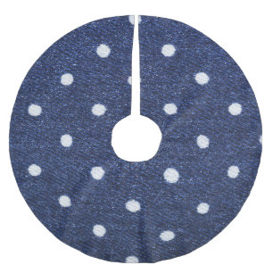 Erbsen-Briefmarke: Textur aus denim Stoff. Polyester Weihnachtsbaumdecke