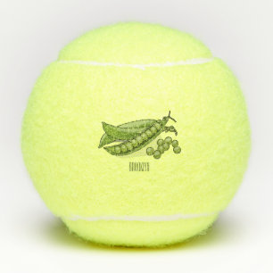 Erbsen Cartoon-Illustration Tennisbälle