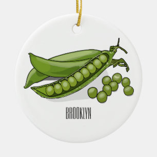 Erbsen-Cartoons-Illustration Keramik Ornament