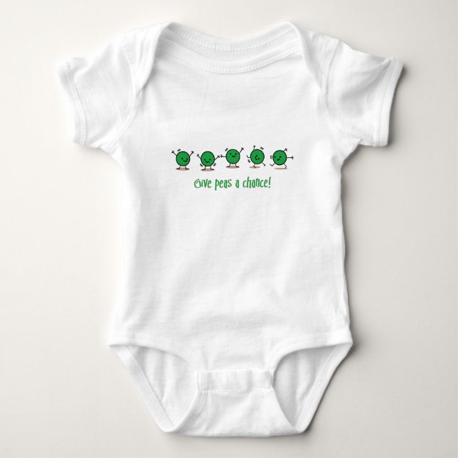 Erbsen eine Chance geben Baby Strampler (Vorderseite)