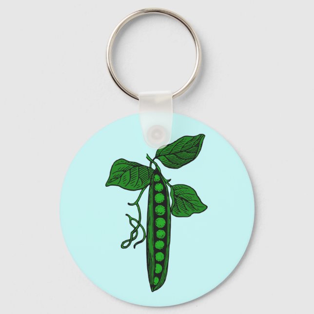 Erbsen im Pod Schlüsselanhänger (Vorderseite)