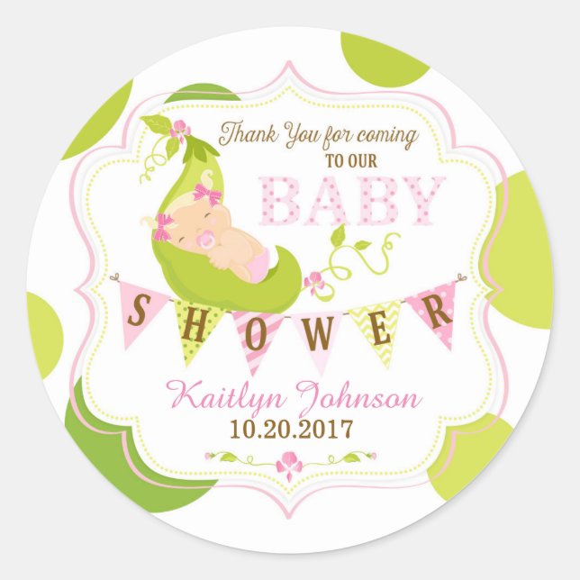 Erbsen in einem Hülsen-Baby danken Ihnen zu Runder Aufkleber (Vorderseite)