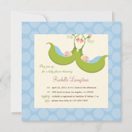 Erbsen in einem Pod Boy Twins Baby Shower Einladun Einladung